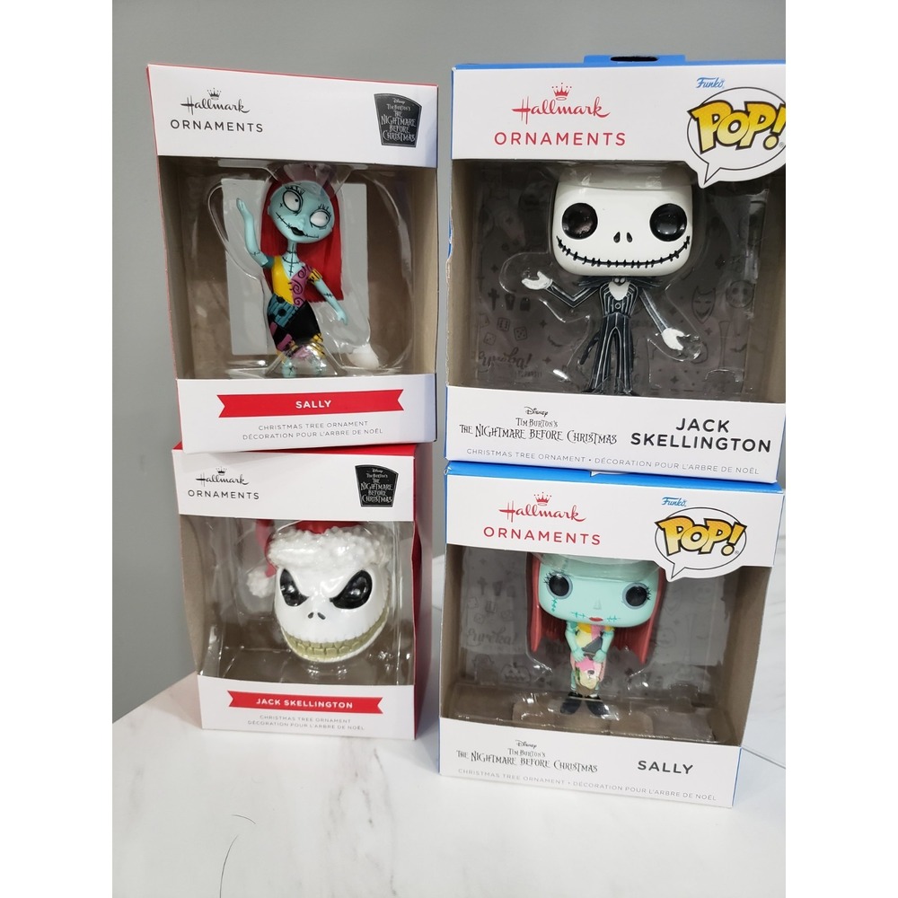 NEW LOT‎ 4 Hallmark Nightmare Before Christmas Ornaments Halloween Jack Sally